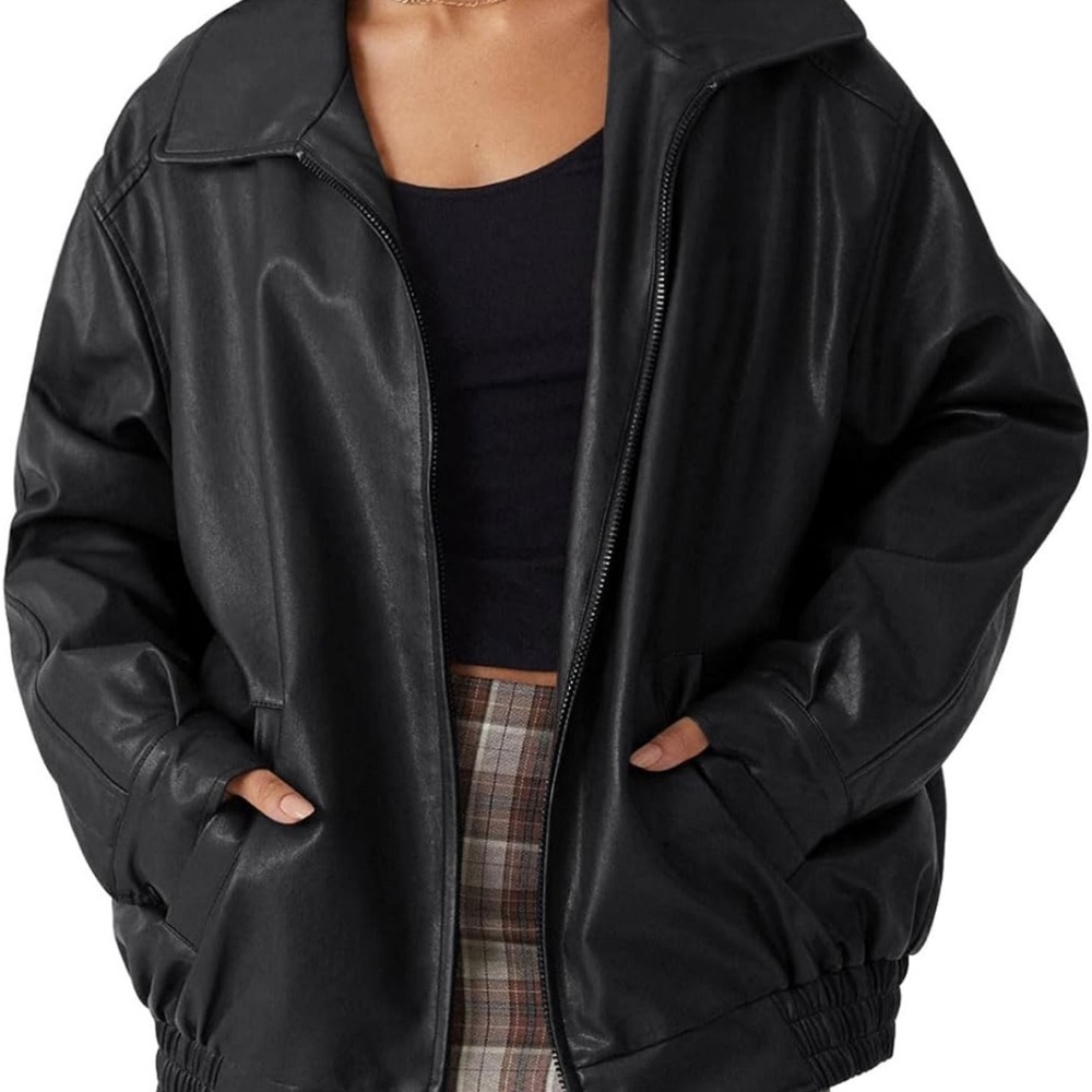 Black Faux Leather Jacket